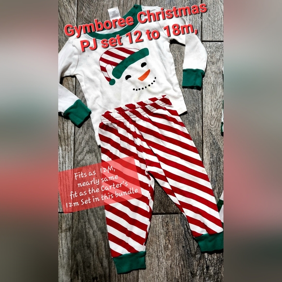 Two Christmas PJ sets 12/18m Gymboree & Carter's - Picture 2 of 3